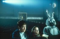 <a href="http://movies.yahoo.com/movie/donnie-darko/" data-ylk="slk:DONNIE DARKO;elm:context_link;itc:0;sec:content-canvas" class="link ">DONNIE DARKO</a> <br>Directed by: <span>Richard Kelly</span> <br>Starring: <span>Jake Gyllenhaal</span>, <span>Drew Barrymore</span>, <span>Patrick Swayze</span>