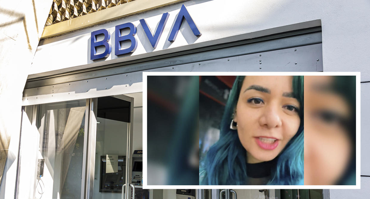 Empresaria acusa a BBVA de robarle más de $100 mil pesos y ellos solo quieren regresar la mitad. | Foto: Captura de video TikTok vía @stephanieillanes / Sucursal del banco BBAV en Ciudad de México (foto: Jeffrey Greenberg/Universal Images Group via Getty Images)