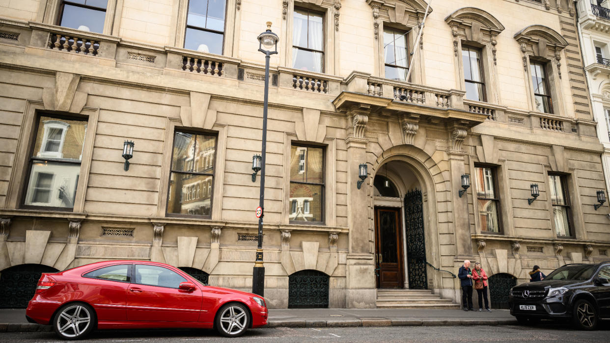  A photo of the entrance to the Garrick Club. 