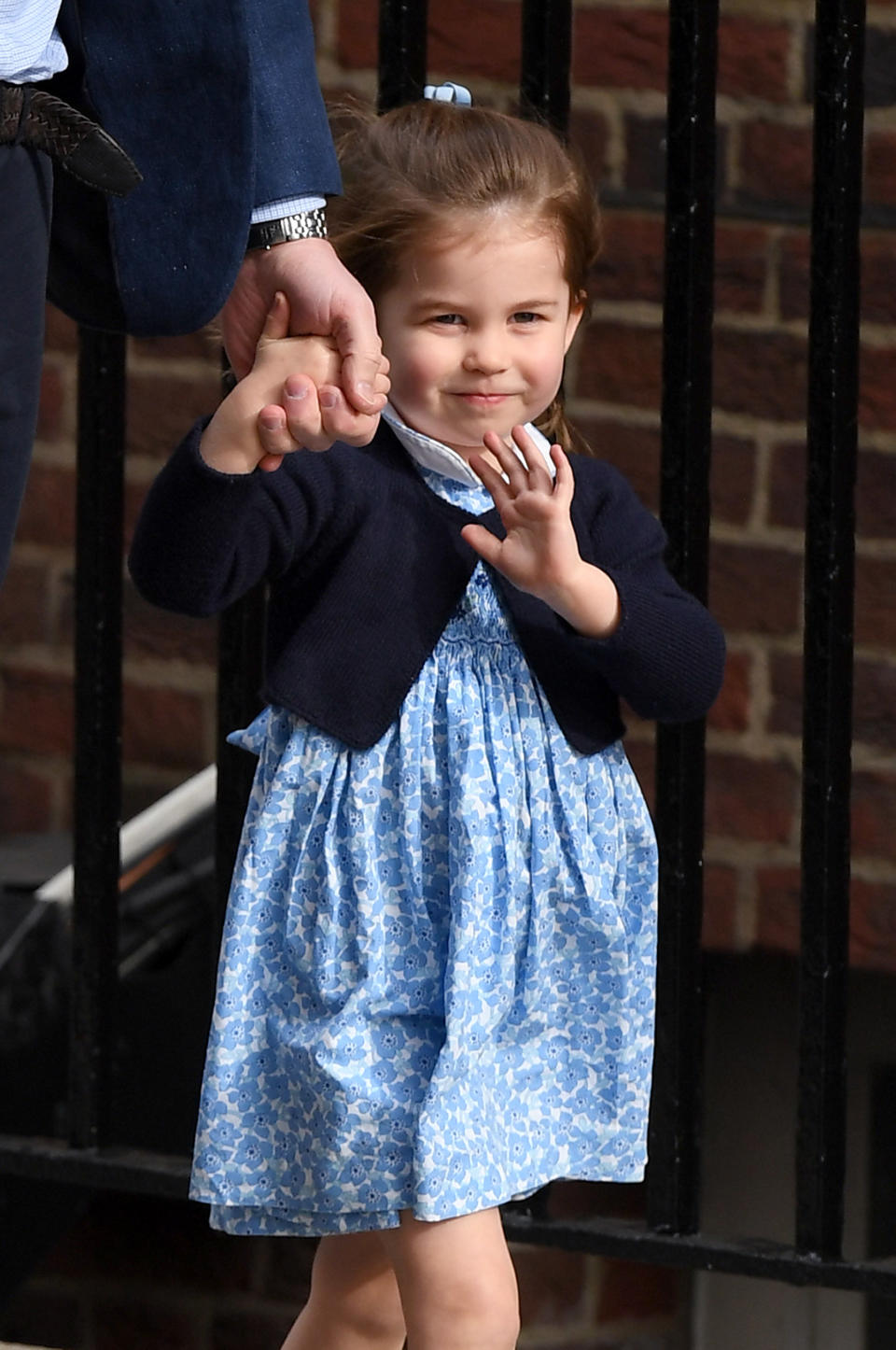 Princess Charlotte looked delighted as she skipped into the hospital to see her little brother. Photo: Getty Images