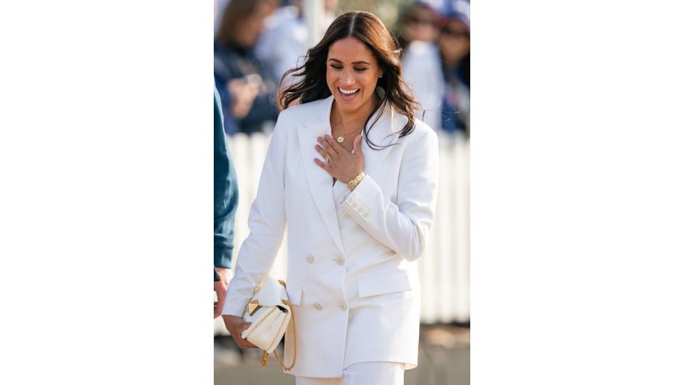 meghan markle in white jacket