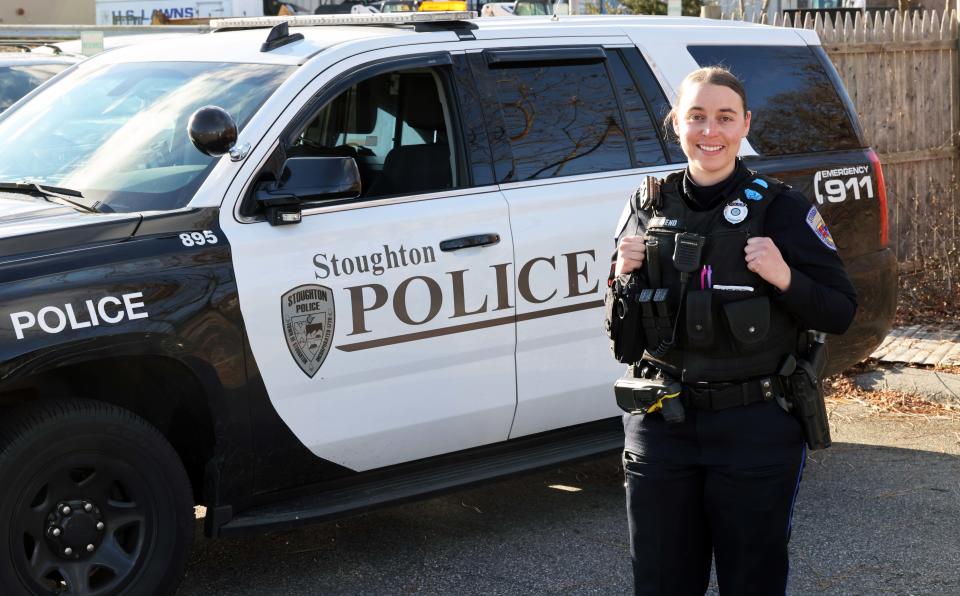 Stoughton police officer Victoria Denneno, the department's new LGBTQ+ community liaison, pictured on Friday, Dec. 3, 2021.