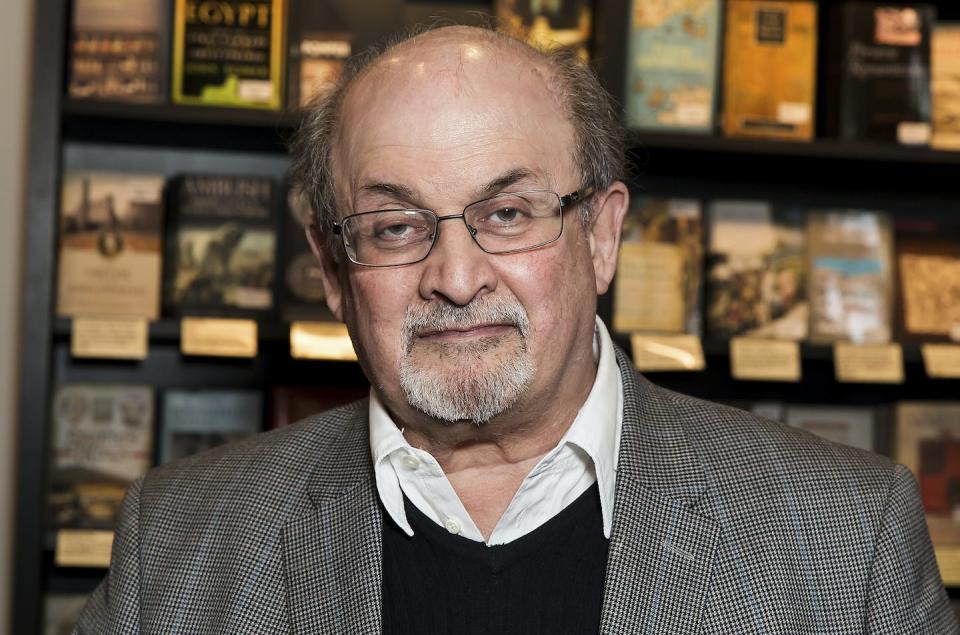 Author Salman Rushdie pictured in London in 2017. Grant Pollard/AP