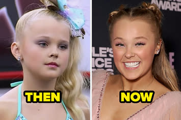 JoJo Siwa then as an eight year old and JoJo Siwa now at 19