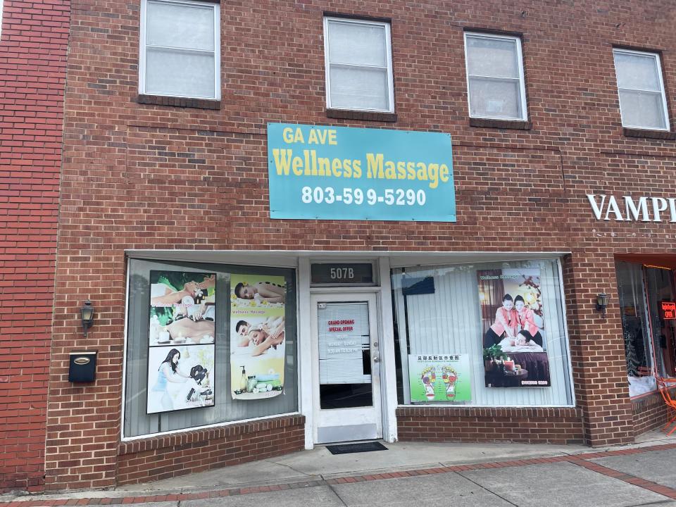 GAAve Massage at 507 Georgia Avenue in North Augusta is being investigated for prostitution and sex trafficking, according to Aiken County search warrants. GAAve Massage is located right next to Vampire Penguin, a popular shaved ice business in downtown North Augusta.