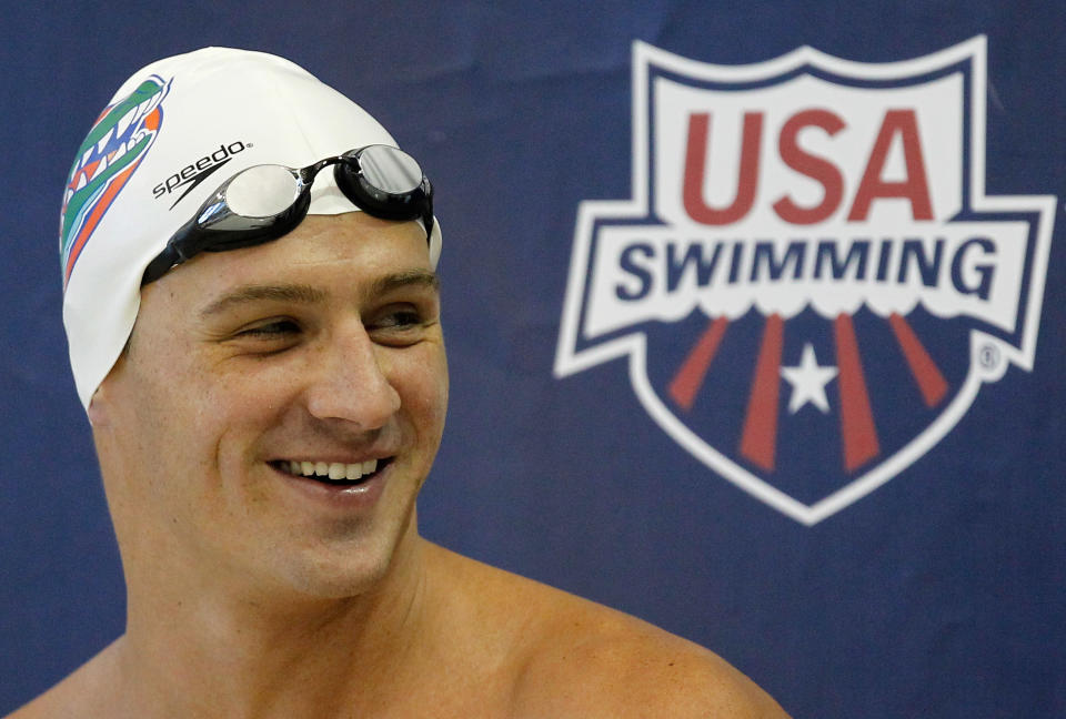 Ryan Lochte of the USA prepares for the men's 400m freestyle preliminaries during the 2011 AT&T Winter National Championships at the Georgia Tech Aquatic Center on December 1, 2011 in Atlanta, Georgia. (Photo by Streeter Lecka/Getty Images)