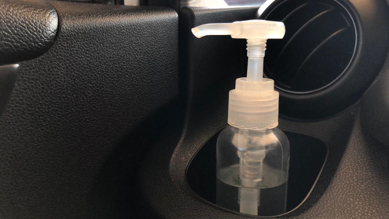 hand sanitizer in car