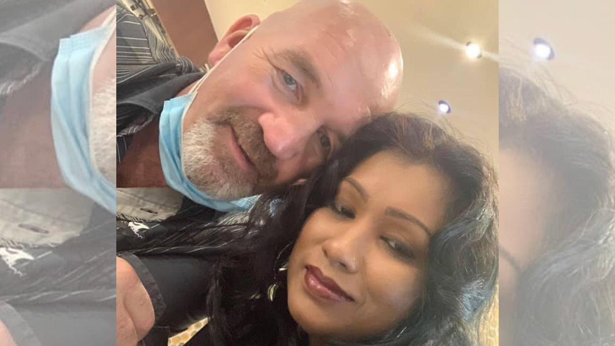 Nigel Skea, 52, and Agatha Maghesh Eyamalai, 39. The couple were married in November last year. (PHOTO: Facebook / Agatha Maghesh)