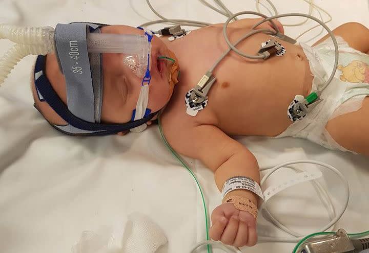 Mum-of-five Kirsten Browne said people need to be aware of how sensitive premature babies are and not come near them if suffering from the flu. Photo: Facbook