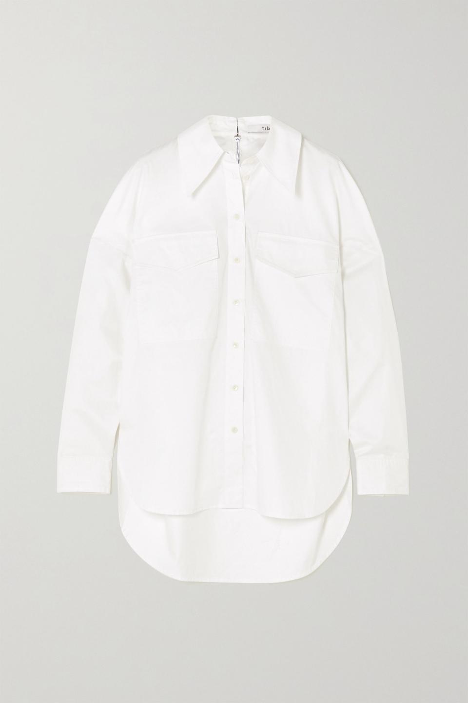 Zip-Embellished Organic Cotton-Poplin Shirt