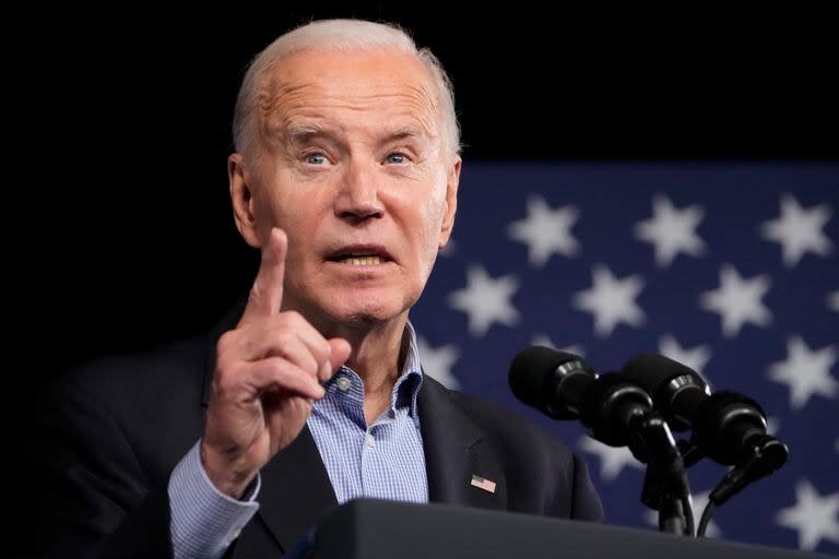 El presidente Joe Biden durante un evento de campaña el sábado 9 de marzo de 2024 en Pullman Yards en Atlanta. (AP Foto/Manuel Balce Ceneta)