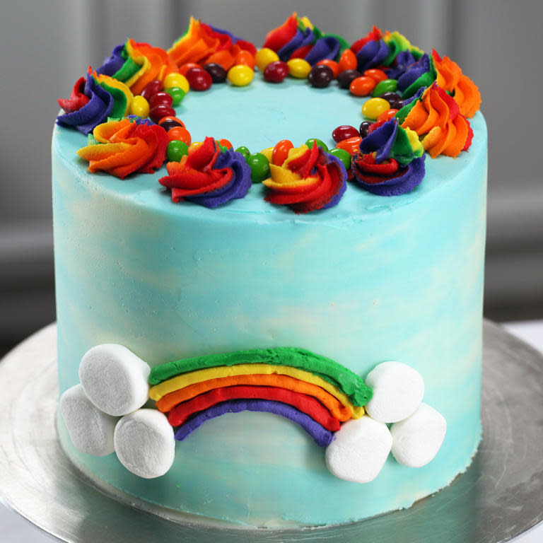Skittles Rainbow Cake