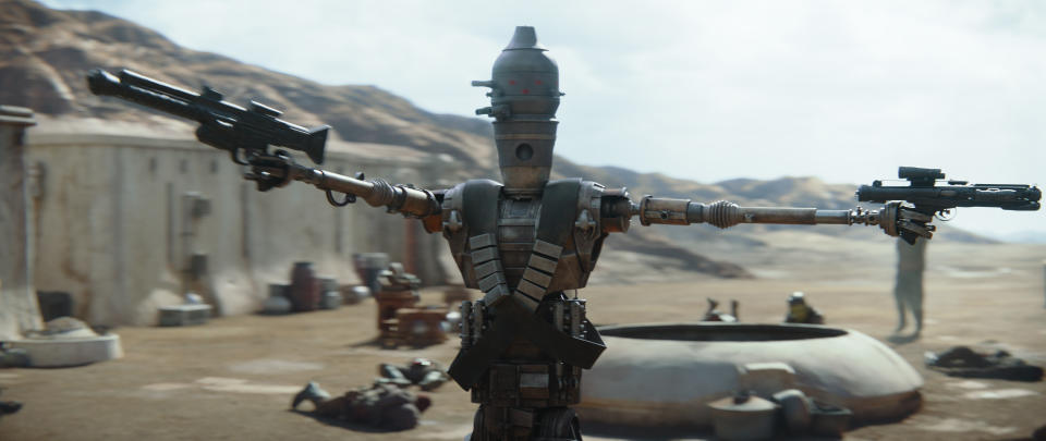 Taika Waititi is IG-11 in the Disney+ series THE MANDALORIAN.