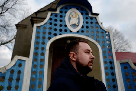 Mariusz Milewski, 28, is pictured at the Sanctuary of Mother of God in Wardegowo village, Poland, February 17, 2019. Picture taken February 17, 2019. REUTERS/Kacper Pempel