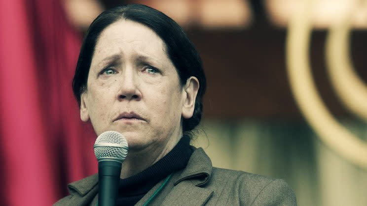 Ann Dowd as Aunt Lydia in <em>The Handmaid’s Tale</em>. (Photo: Take Five/Hulu)