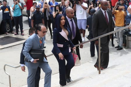 Singer Cardi B arrives at Queens County Criminal Court in the Queens Borough of New York