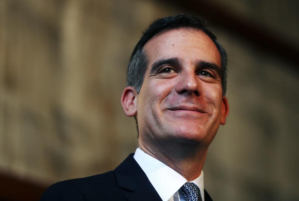 Los Angeles Mayor Eric Garcetti on February 21, 2017 in Los Angeles, CA.