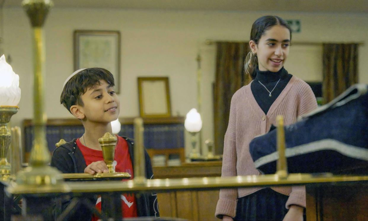 <span>Rite of passage … Dylan and Ayala in Growing Up Jewish.</span><span>Photograph: Rosemary Baker/BBC/True Vision East</span>