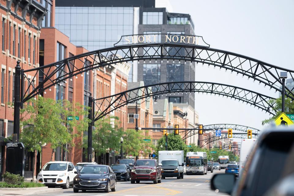 The Short North neighborhood, which has experienced two consecutive weekends of gun violence.