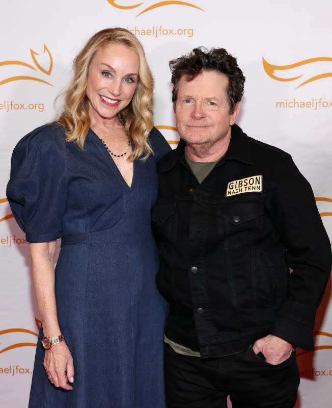 NASHVILLE, TENNESSEE - APRIL 02: (L-R) Tracy Pollan and Michael J. Fox attend "A Country Thing Happened On The Way To Cure Parkinson's" benefitting The Michael J. Fox Foundation, at The Fisher Center for the Performing Arts on April 02, 2024 in Nashville, Tennessee. (Photo by Terry Wyatt/Getty Images for The Michael J. Fox Foundation)<p>Terry Wyatt/Getty Images</p>