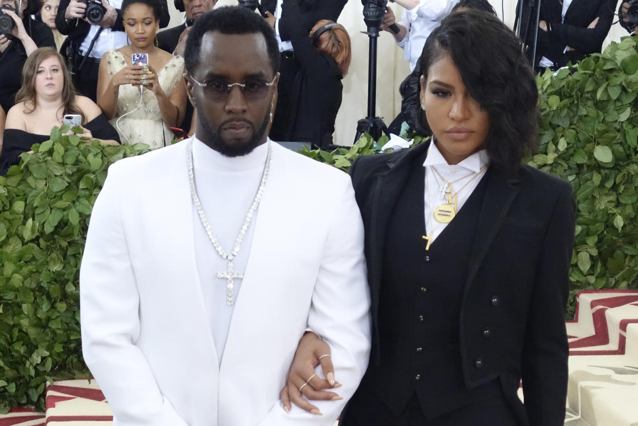 Sean Combs and Cassie Ventura attends Heavenly Bodies: Fashion & The Catholic Imagination Costume Institute Gala on May 7, 2018 at the Metropolitan Museum of Art in New York City. (Ron Galella/Ron Galella Collection via Getty Images)