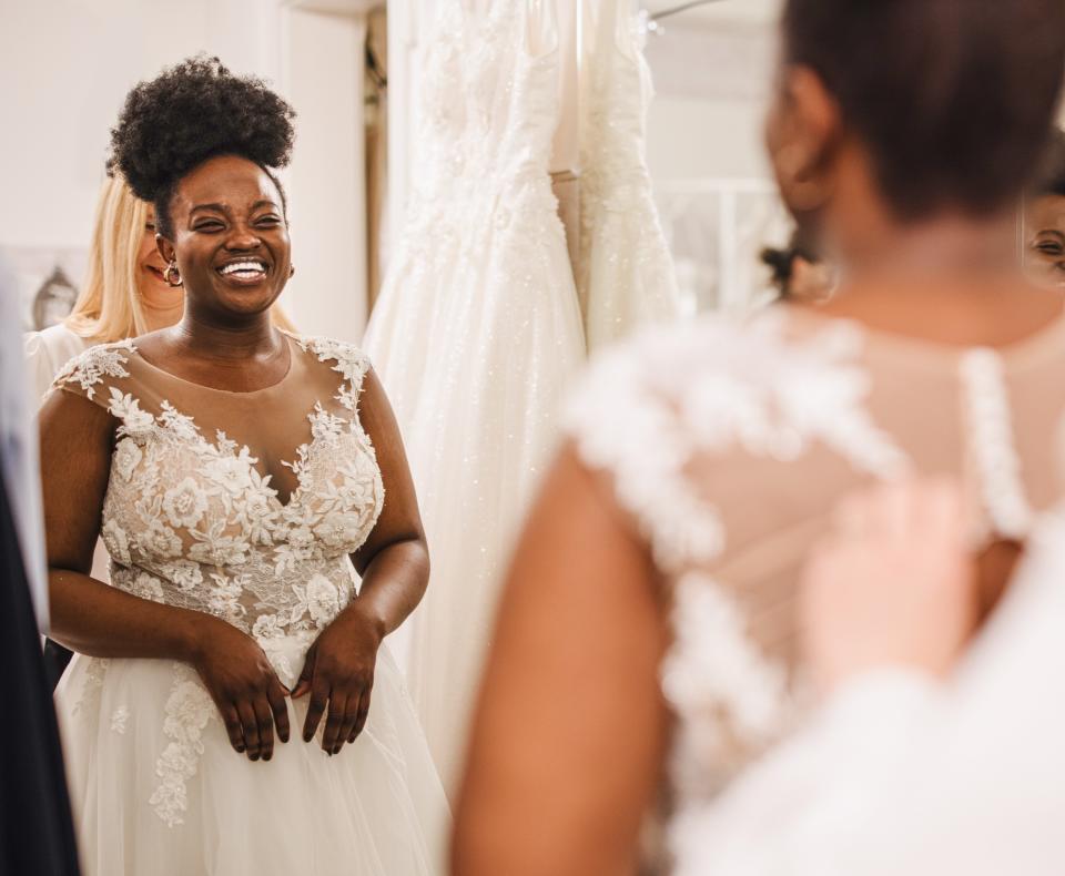 Photo of a bride in her wedding dress