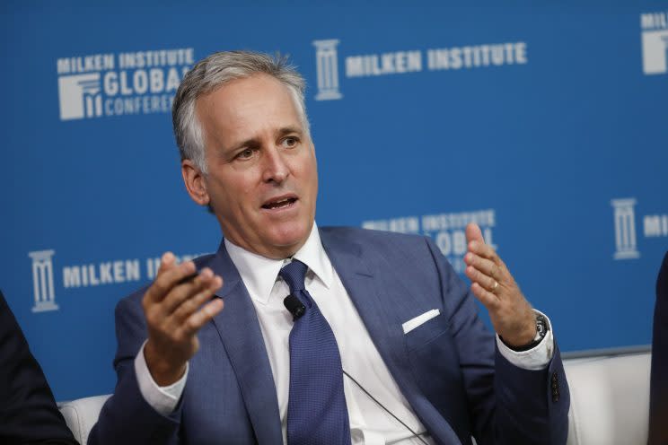 Richard Pops, chairman and chief executive officer of Alkermes Plc, speaks during the Milken Institute Global Conference in Beverly Hills, Ca., on May 1, 2017. (Photo: Patrick T. Fallon/Bloomberg via Getty Images)