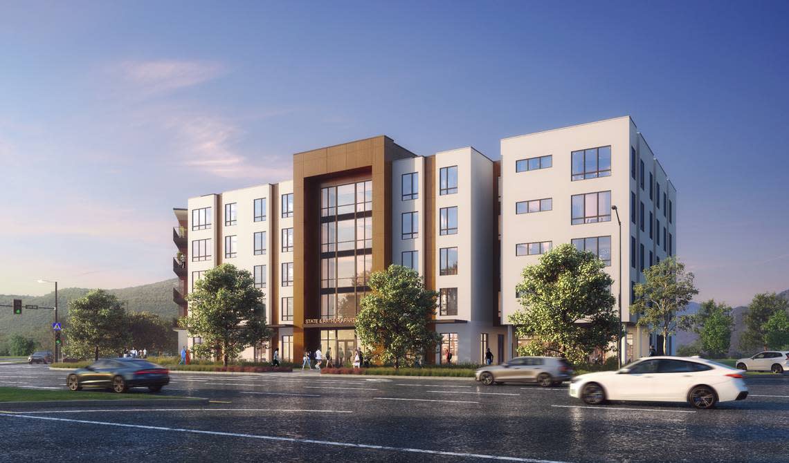 The city of Boise and developers aim to break ground on the proposed 102-unit affordable housing complex known as the Wilson Station Apartments on Aug. 24 at 3912 W. State St. The complex sits on the former site of the popular Smoky Davis meat shop that the Ada County Highway District demolished in 2018.