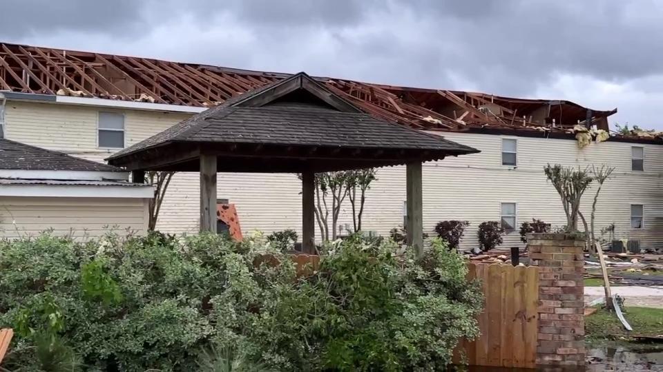 Damage from tornado in Slidell, Louisiana