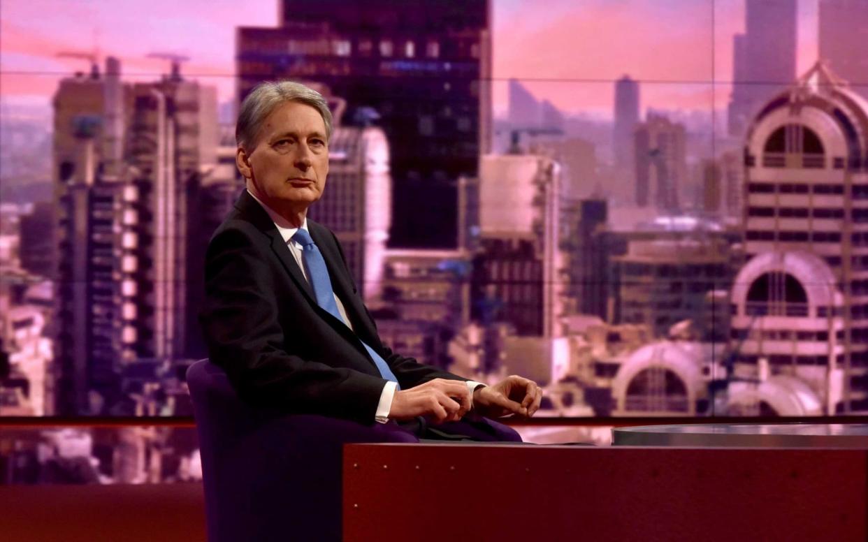 Philip Hammond preparing to appear on The Andrew Marr Show - PA