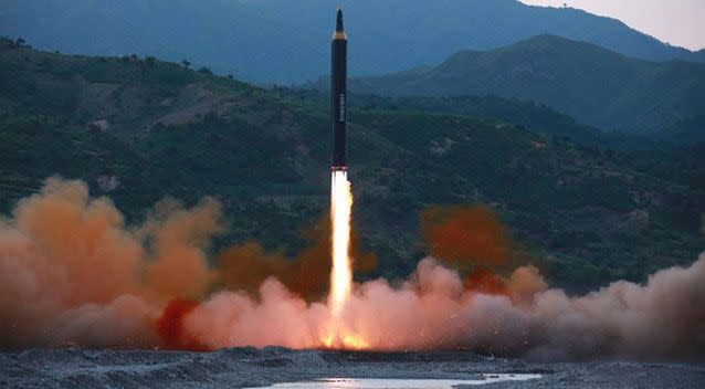 The missile passed over Japanese territory about 6am local time (file photo). Source: AAP