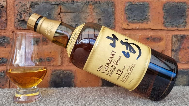 Yamazaki 12 resting on glass