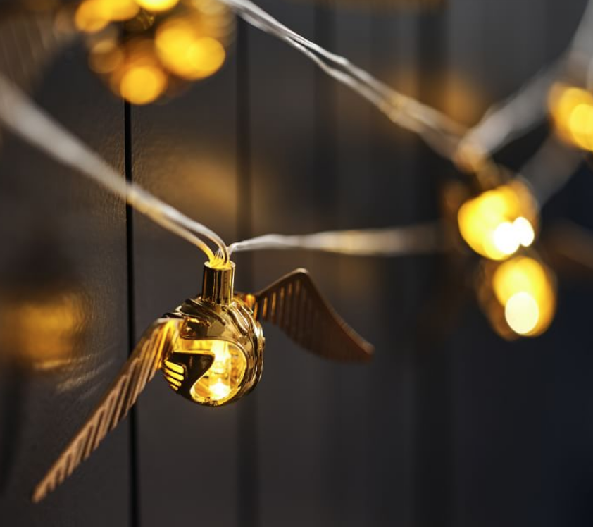 <p><strong>Harry Potter</strong></p><p>pbteen.com</p><p><strong>$69.00</strong></p><p>For the teen who can't get enough Harry Potter, this set of Golden Snitch string lights from PB Teen will help transport them to the Wizarding World. It features six lights along white cord, so you may want to purchase multiple and layer them for the full effect.</p>