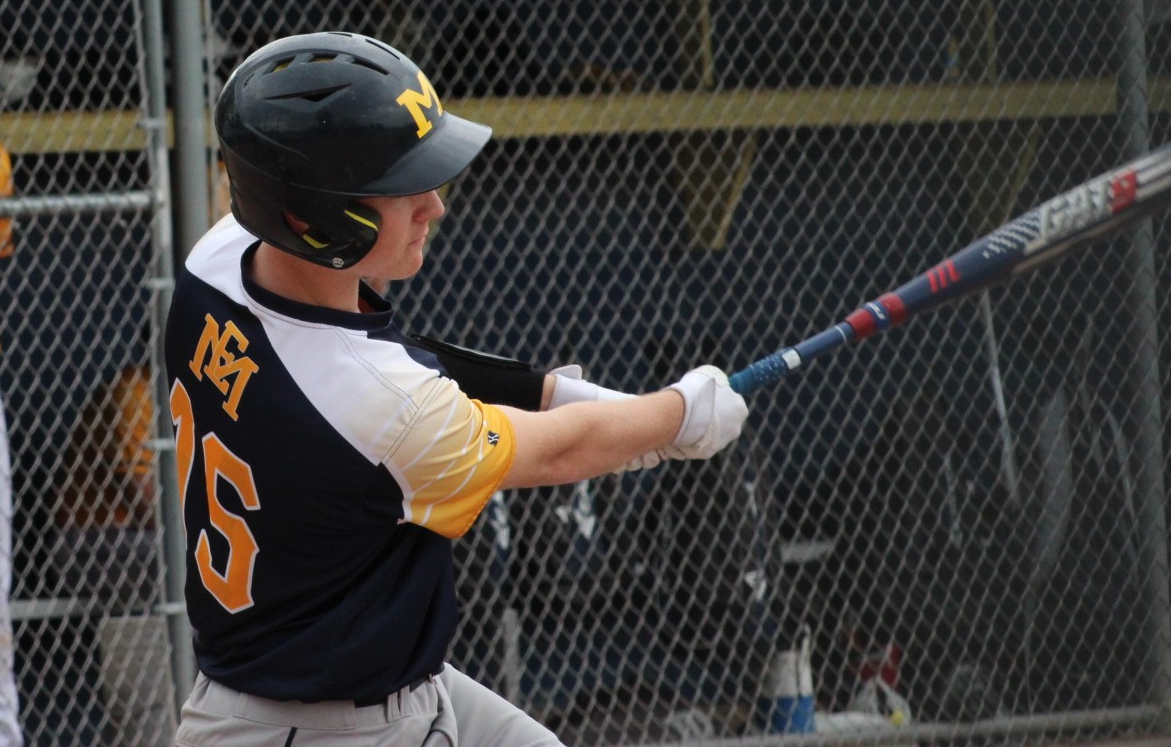 Maddix Wise hits for Erie Mason during a 17-4, 24-9 sweep of Dearborn Fordson on Saturday, May 4, 2024.