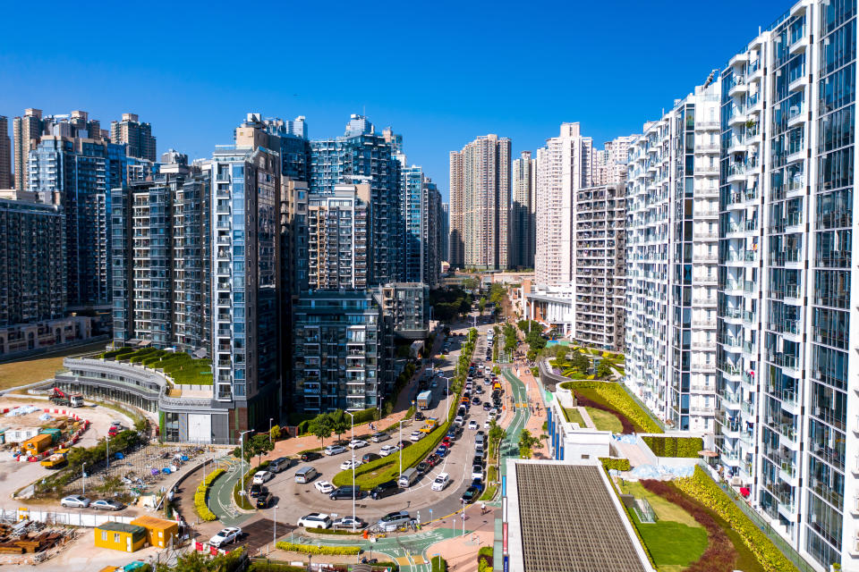 Hong Kong Real estate residential building Birds eye view Aerial, Tseung Kwan O