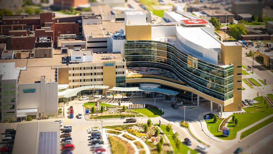 An overhead of the Gundersen Lutheran Medical Center's Legacy building at 1900 South Ave., in La Crosse.