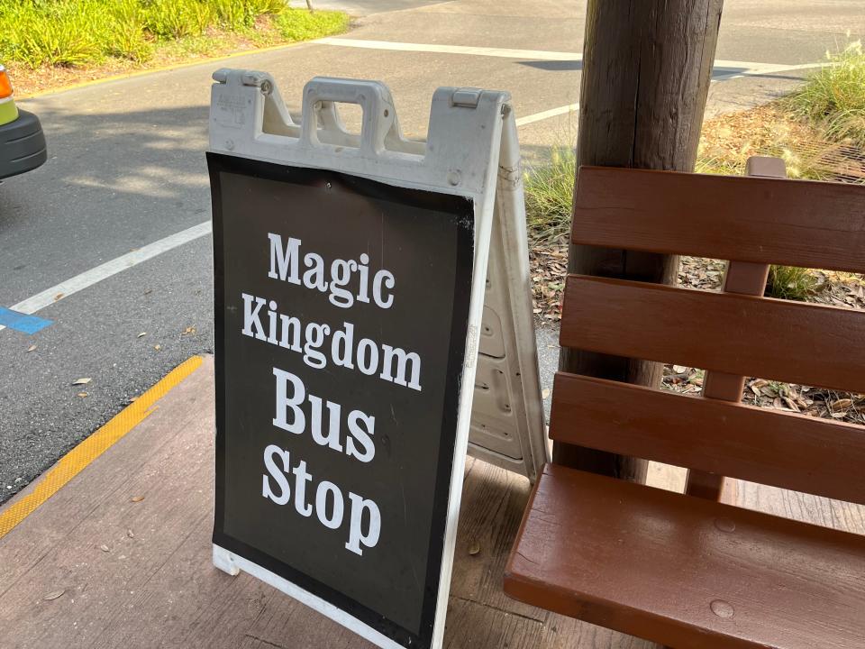 magic kingdom bus stop sign