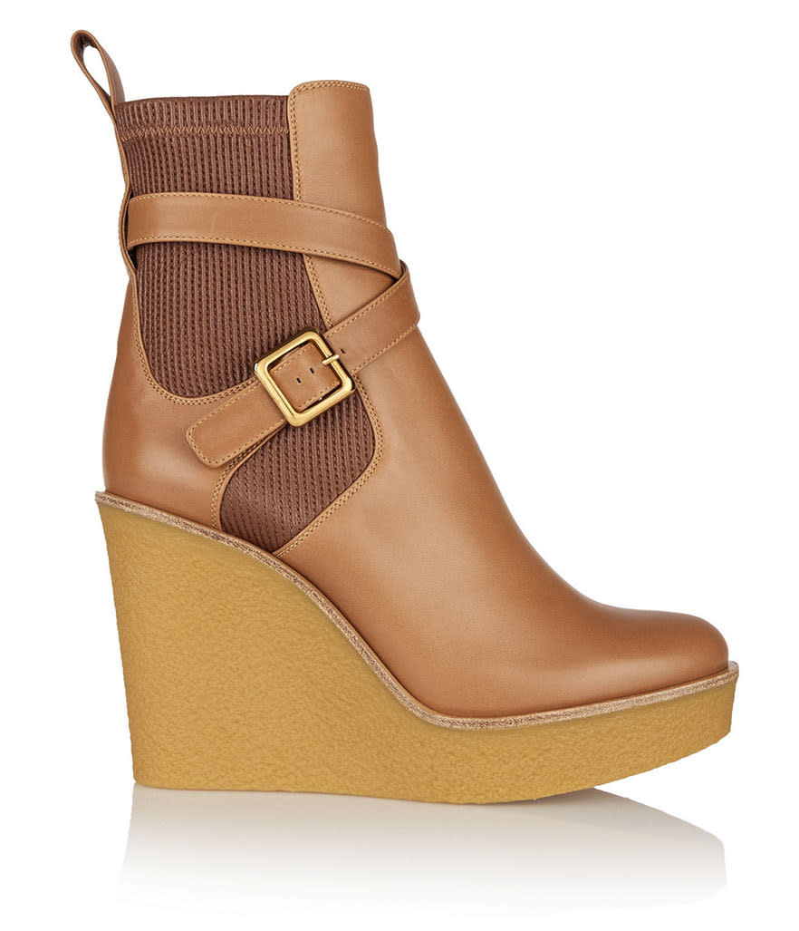 Chloé Leather Wedge Boots