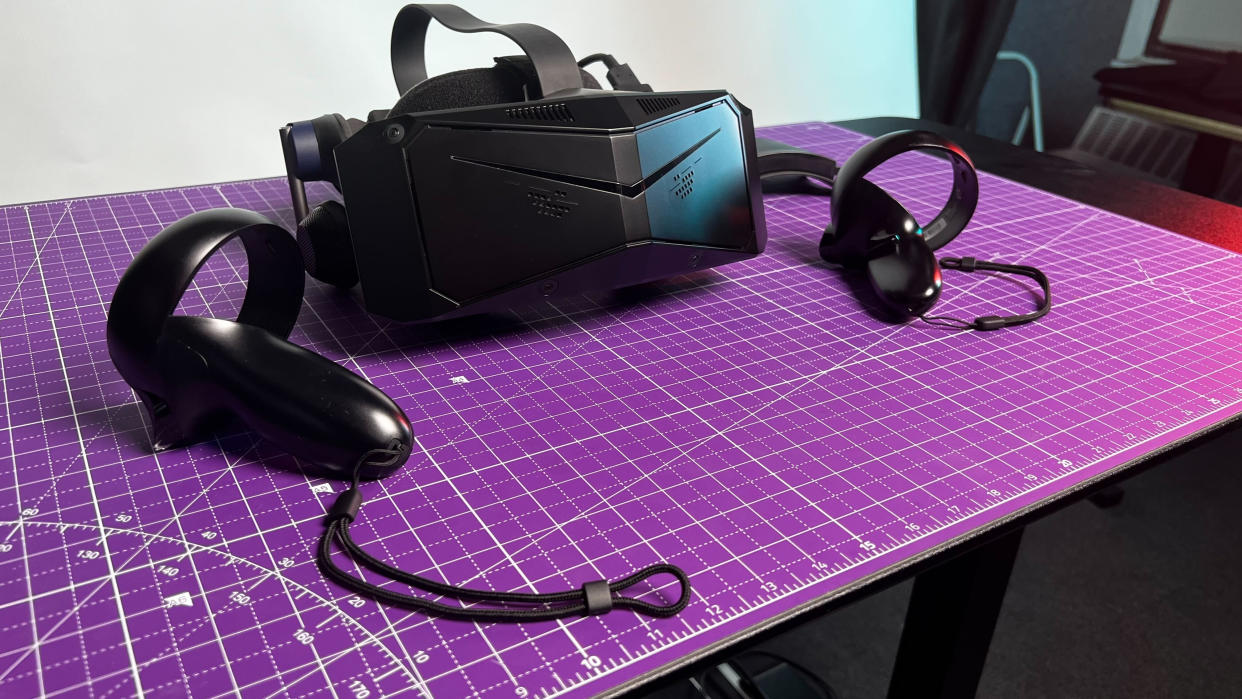  VR headset on a table. 