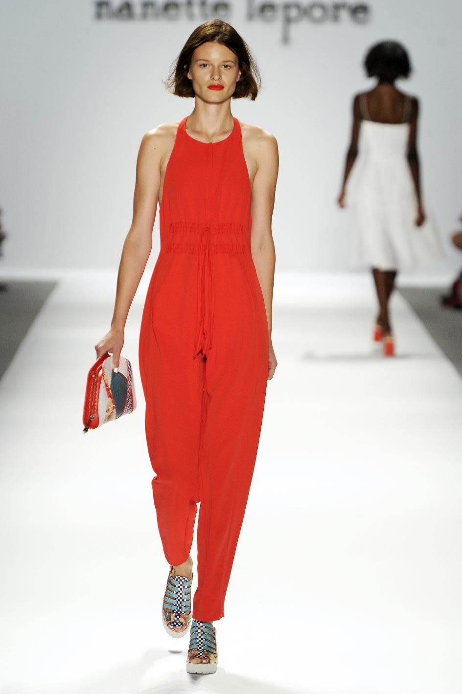 In this photo provided by Nanette Lepore, the Nanette Lepore Spring 2014 collection is modeled during Fashion Week, Wednesday, Sept. 11, 2013, in New York. (AP Photo/Nanette Lepore)