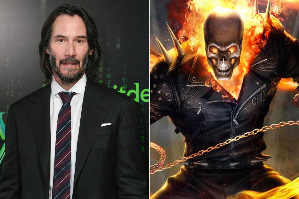 Actor Keanu Reeves attends "The Matrix Resurrections" Red Carpet U.S. Premiere Screening at The Castro Theatre on December 18, 2021 in San Francisco, California.; Ghost Rider