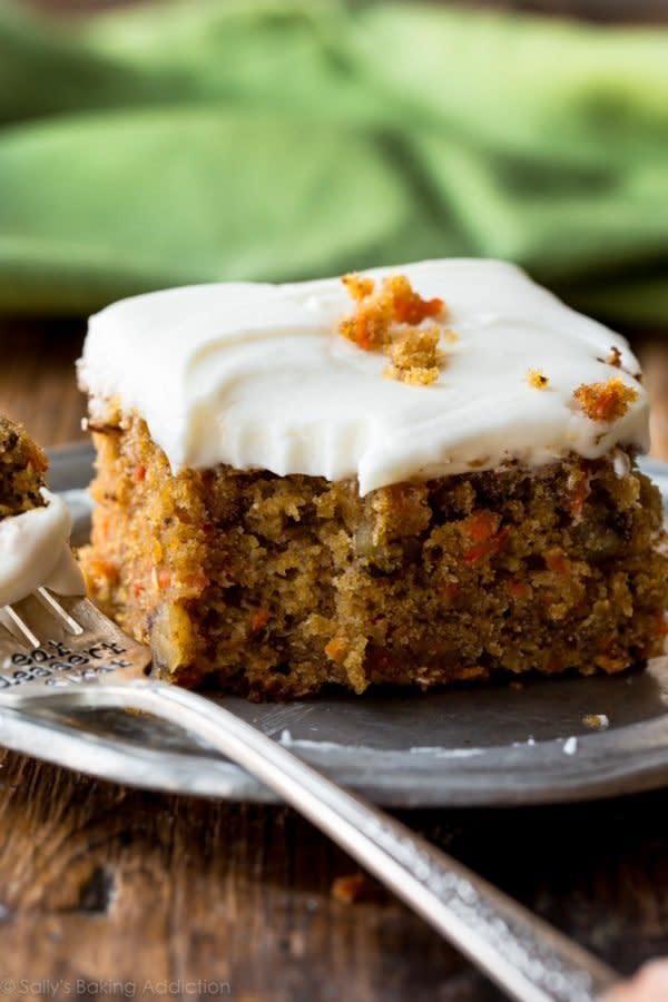 <strong>Get the <a href="https://sallysbakingaddiction.com/2017/03/20/pineapple-carrot-cake-with-cream-cheese-frosting/" target="_blank">Pineapple Carrot Cake With Cream Cheese Frosting</a> recipe from Sally's Baking Addiction</strong>