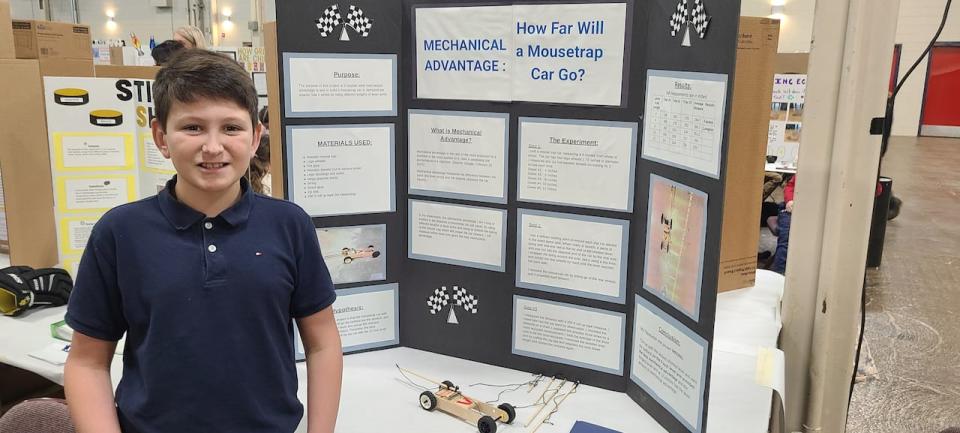 For this year's P.E.I. Science Fair, held Tuesday at Charlottetown's Eastlink Centre, Grade 6 student Jack Shaw made a car powered by the force of a mousetrap, and then measured how far it would go with different construction designs. 