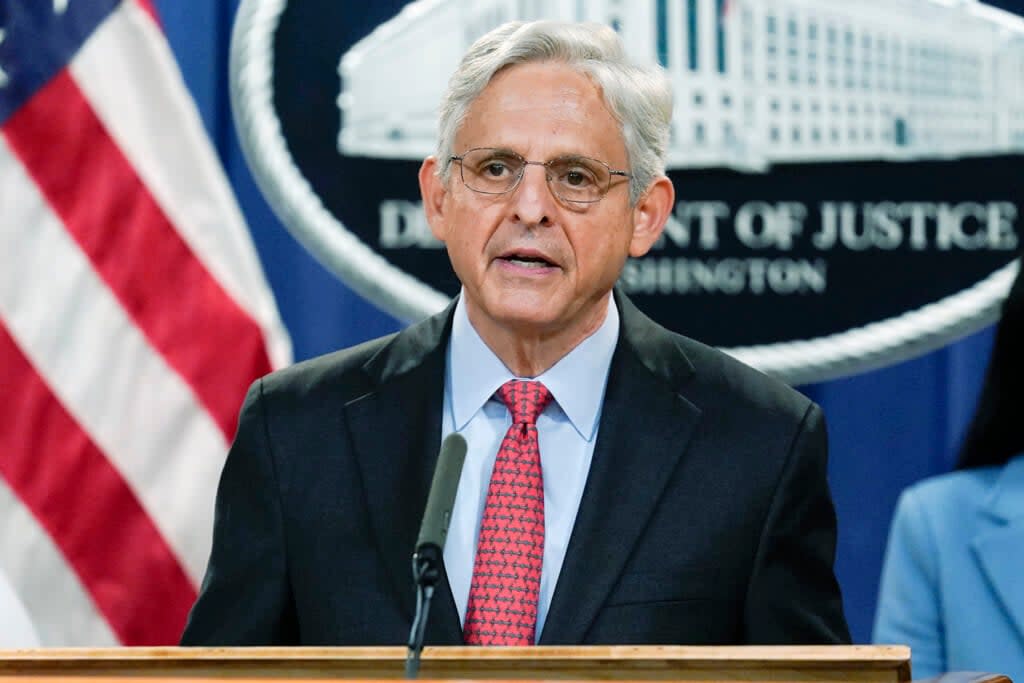 In a file photo, Attorney General Merrick Garland announces a lawsuit to block the enforcement of new Texas law that bans most abortions on Sept.9, 2021 at the Justice Department in Washington, D.C. Garland is against merging JetBlue and Spirit because he says it would disrupt competition in the airline industry. (AP Photo/J. Scott Applewhite)