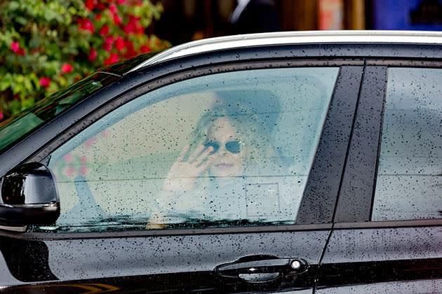 Meg Ryan arrives at the compound. Source: Getty