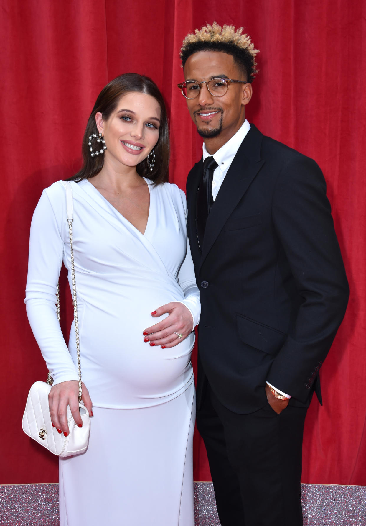 Helen Flanagan and Scott Sinclair attending the British Soap Awards 2018 held at The Hackney Empire, London. PRESS ASSOCIATION Photo. Picture date: Saturday June 2, 2018. See PA story SHOWBIZ Soap Awards. Photo credit should read: Matt Crossick/PA Wire (Photo by Matt Crossick/PA Images via Getty Images)