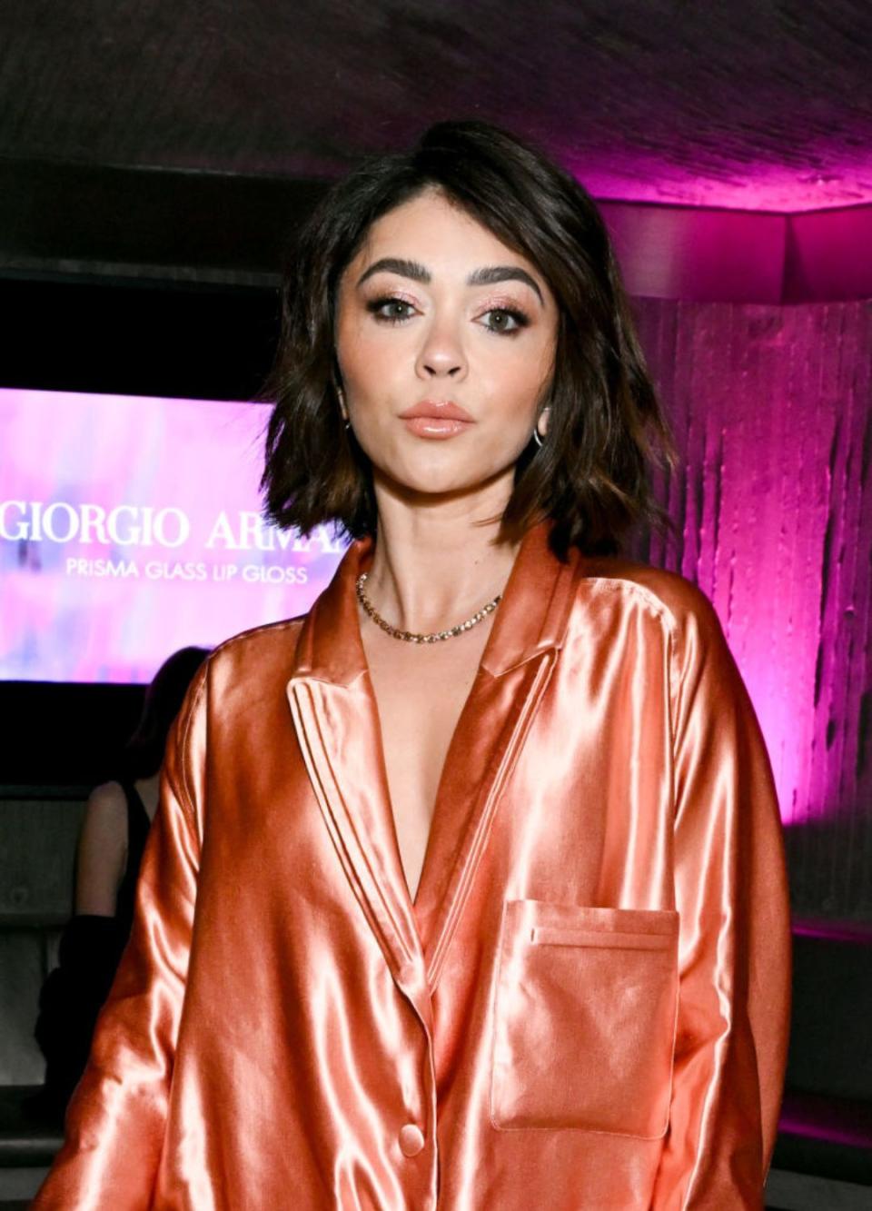 Sarah Hyland at the Giorgio Armani Prisma Glass Launch Party on March 22, 2024