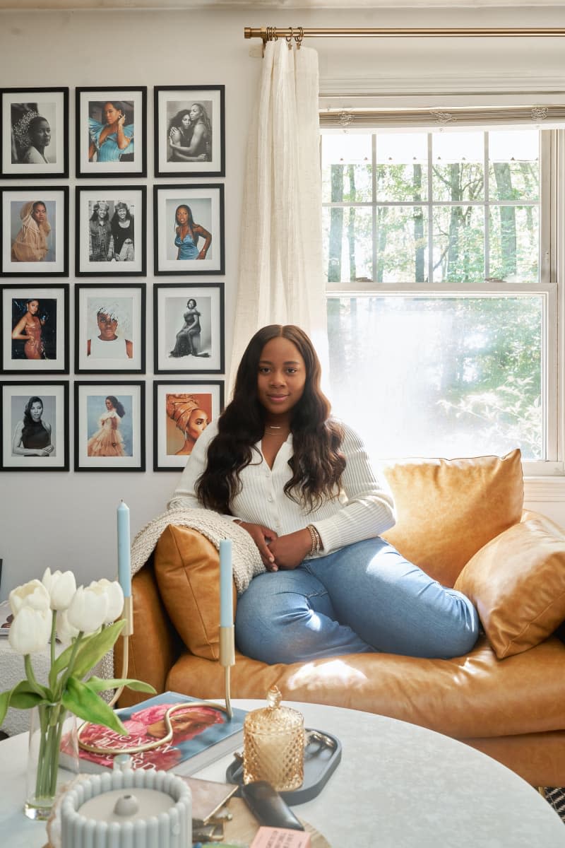 portrait of woman in her living room