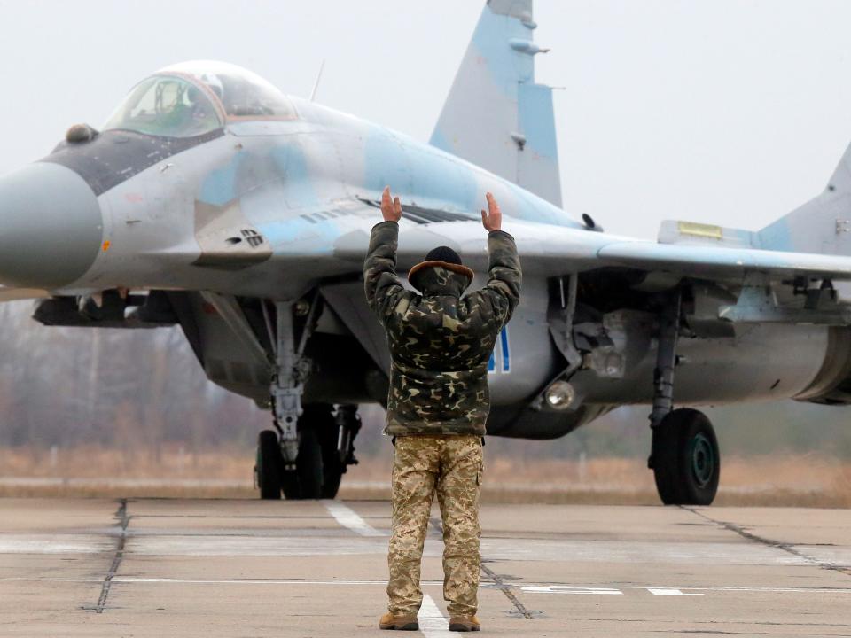 A MiG-29 fighter jet