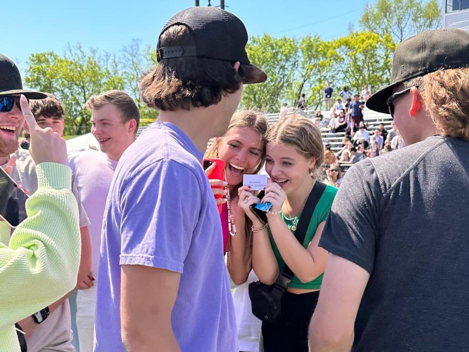 Maggie Barnes, face timing with her mom telling her she won the 2023 Jeep Compass!